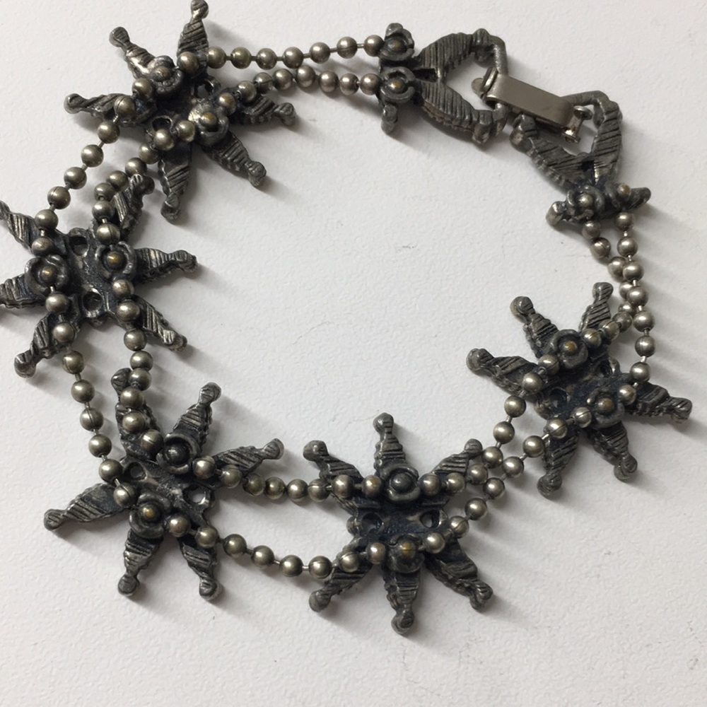 Vintage Turquoise Floral Link Bracelet by Vintage - Picture 7 of 11